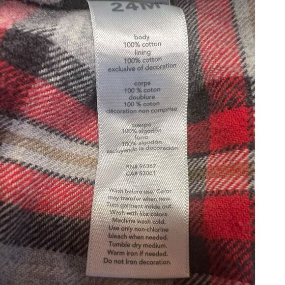 OshKosh B’gosh 24M Denim Overalls Flannel Lined Toddler Carpenter Jeans - Picture 4 of 13